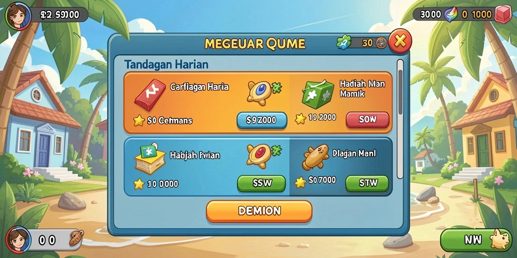 Tangkapan layar yang menunjukkan level menantang di QTGAME.